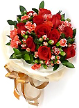 Red Roses and Carnation Bouquet